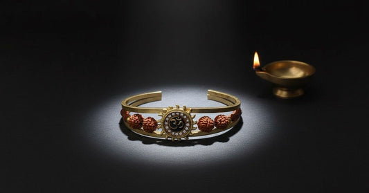 Gold plated rudraksha bracelet