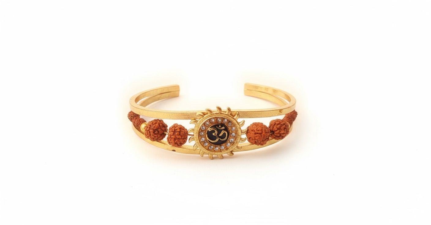 Gold plated rudraksha bracelet
