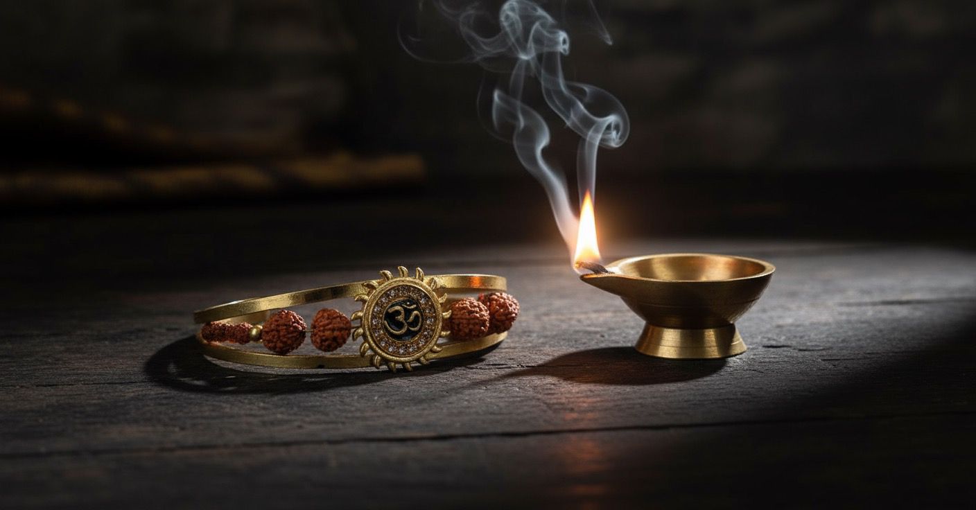 Gold plated rudraksha bracelet